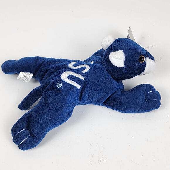 NCAA Penn State Nittany Lion "PSU" Stitched Navy Blue & White Mascot Beanie - Picture 3 of 12